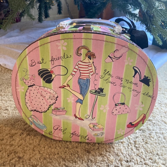 VINTAGE 2003 LADY JAYNE GLAMOUR GIRLS PINK STACKING SUITCASE HINGED w HANDLE EUC - Picture 13 of 13